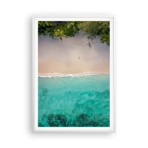 Poster in een witte lijst - Paradijsstrand - 70x100 cm