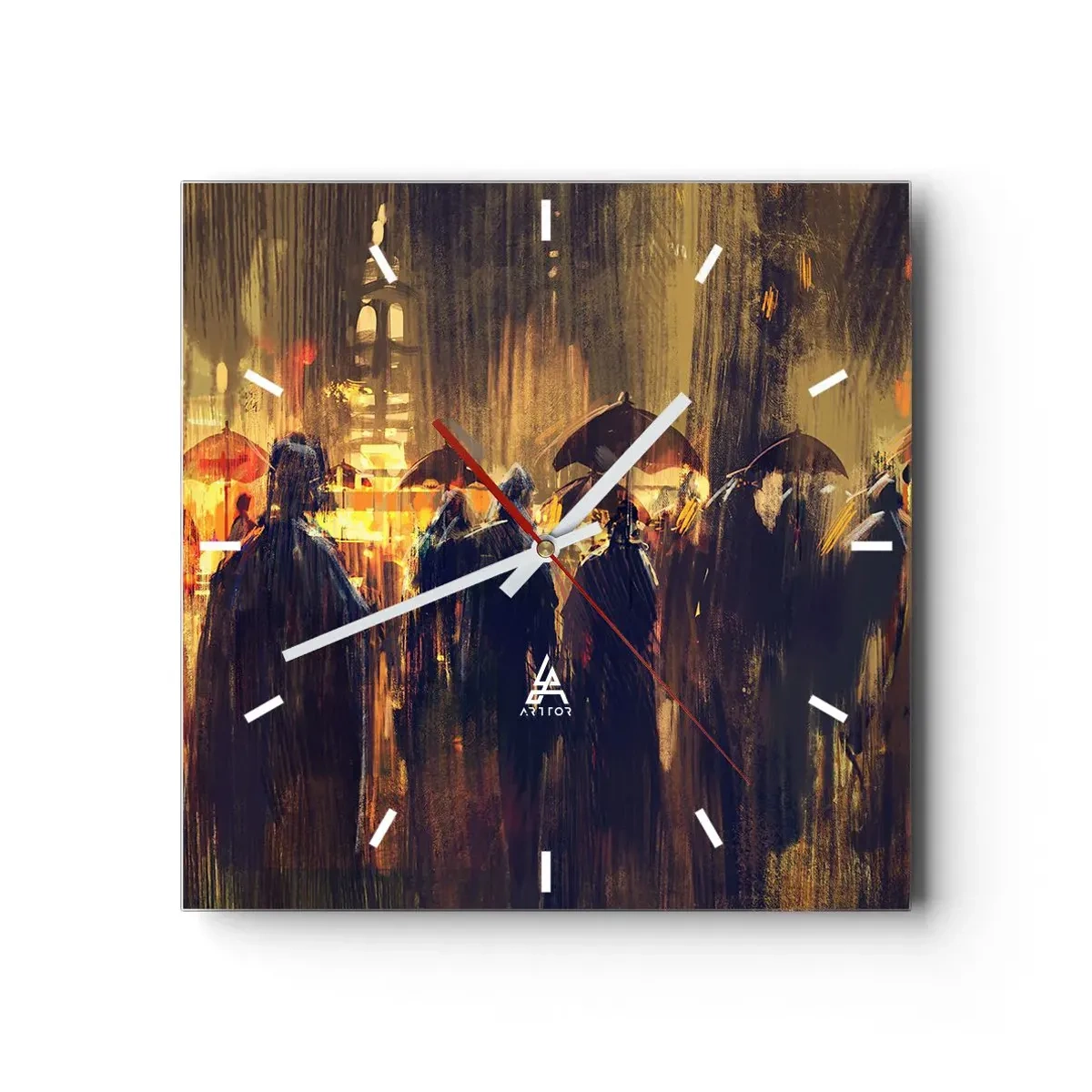 Wandklok - Klok - Volgelingen van de regen - 40x40 cm