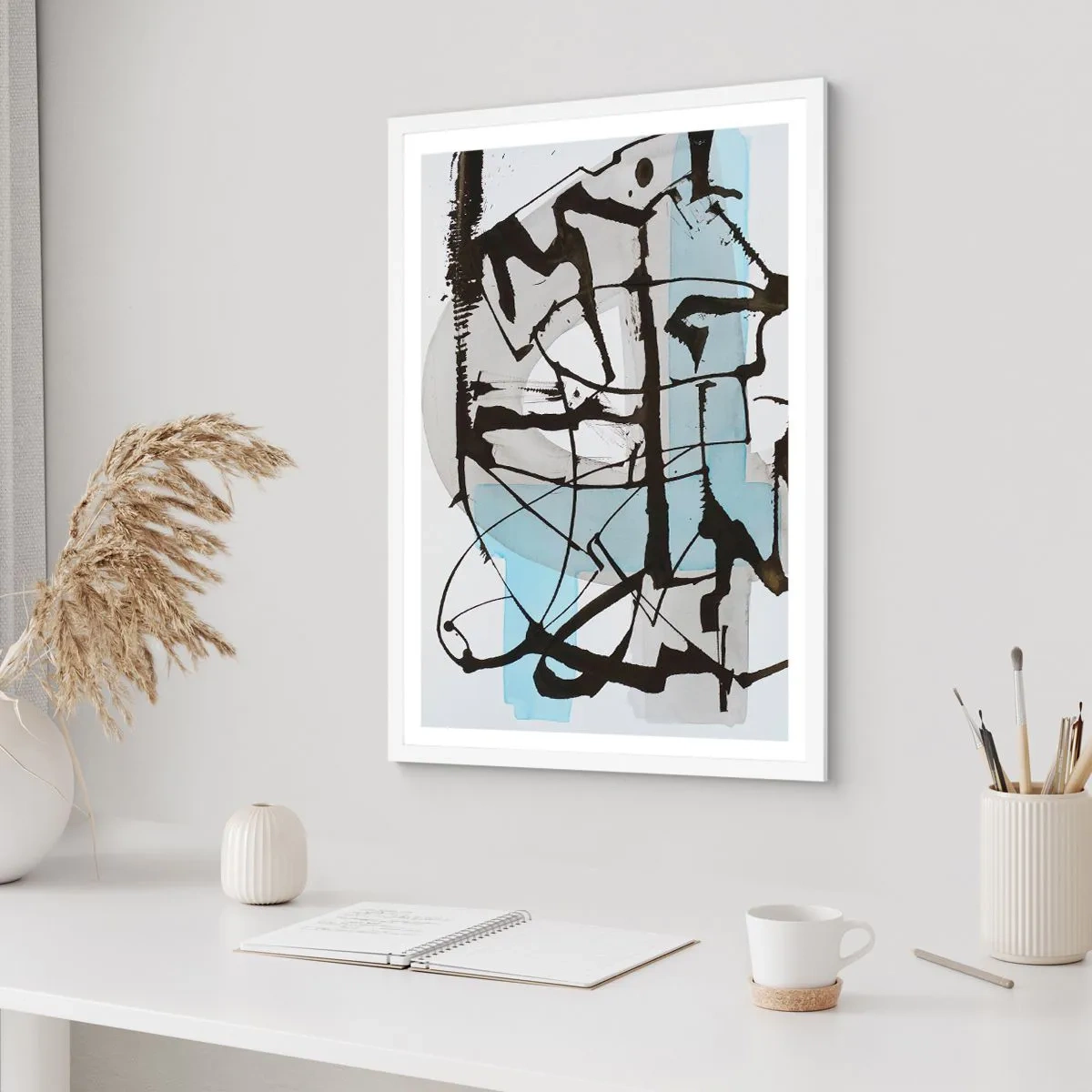 Poster in een witte lijst - Toch blauw - 30x40 cm