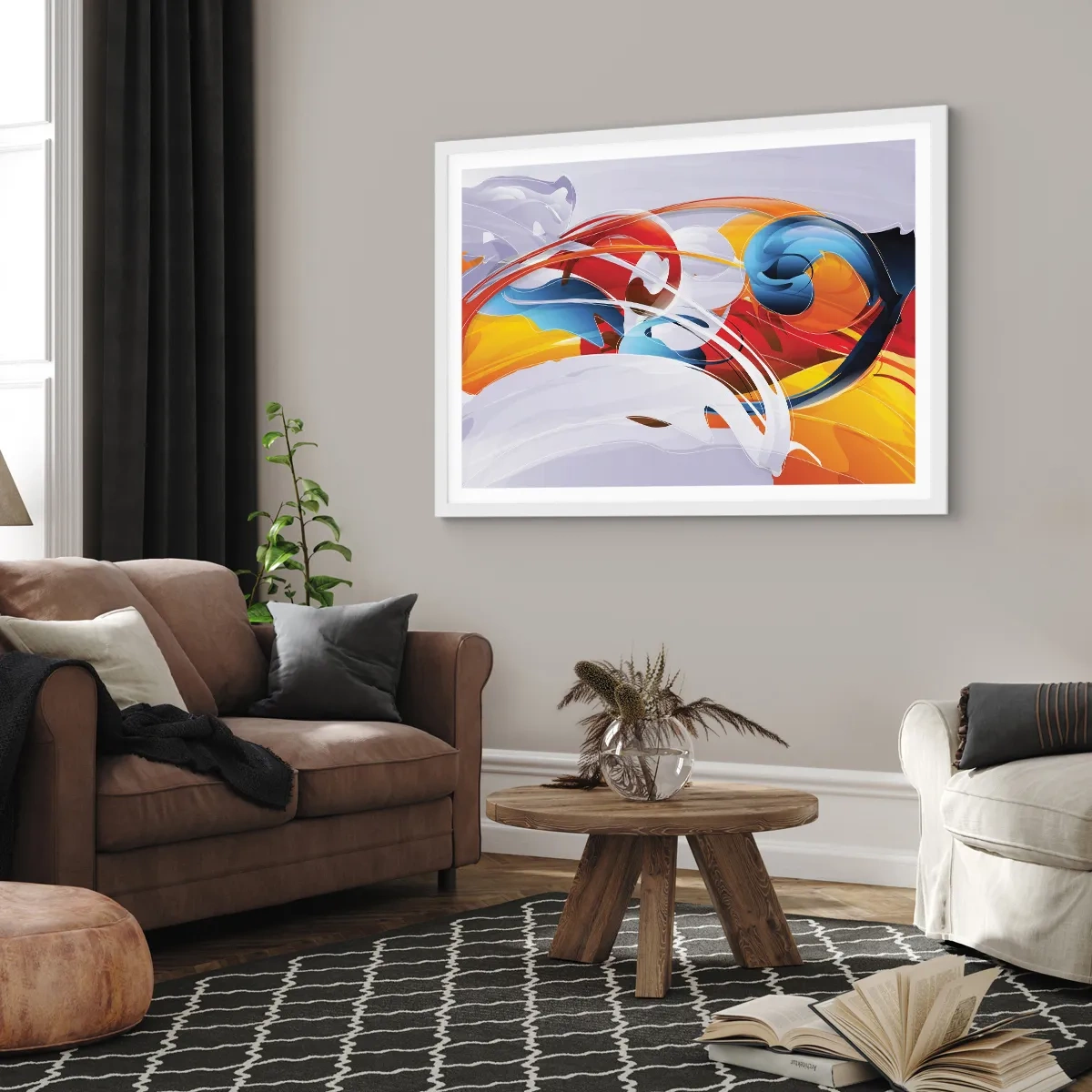 Poster in een witte lijst - De dans van de elementen - 40x30 cm