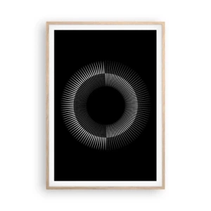 Een poster in een licht eiken lijst - Zwarte zon - 70x100 cm