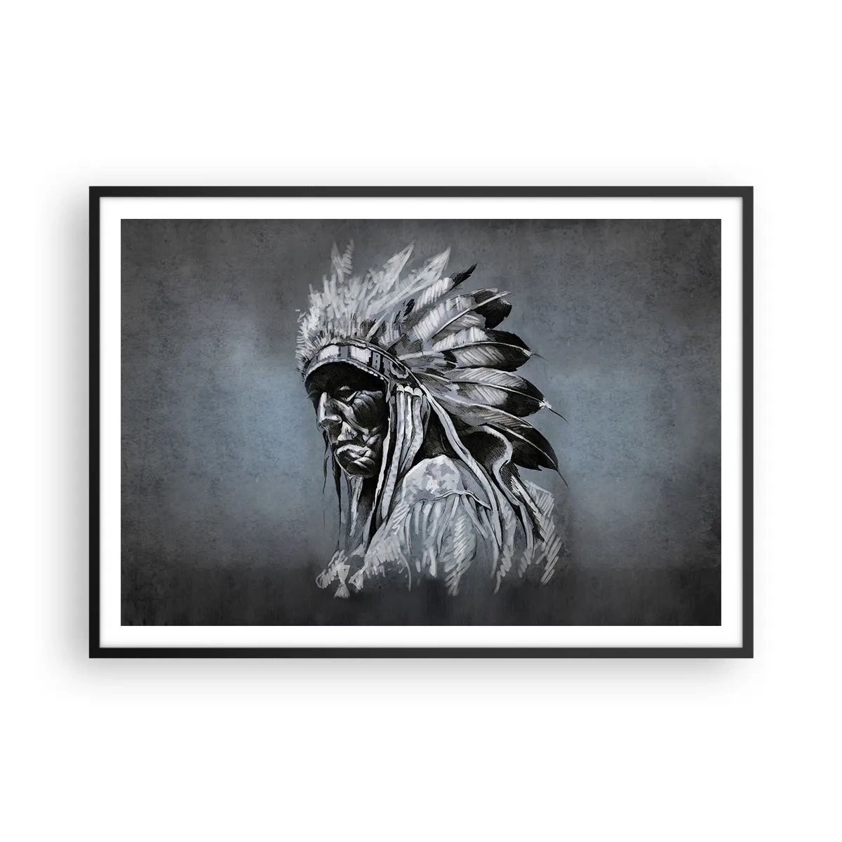 Poster in een zwarte lijst - Keer terug naar de wortels - 100x70 cm