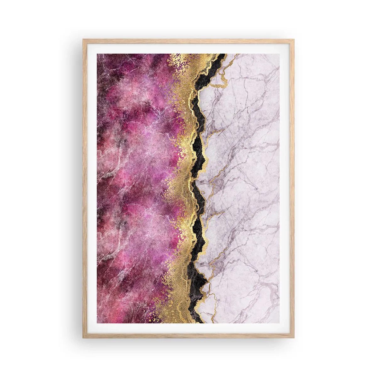 Een poster in een licht eiken lijst - Op de grens - 70x100 cm