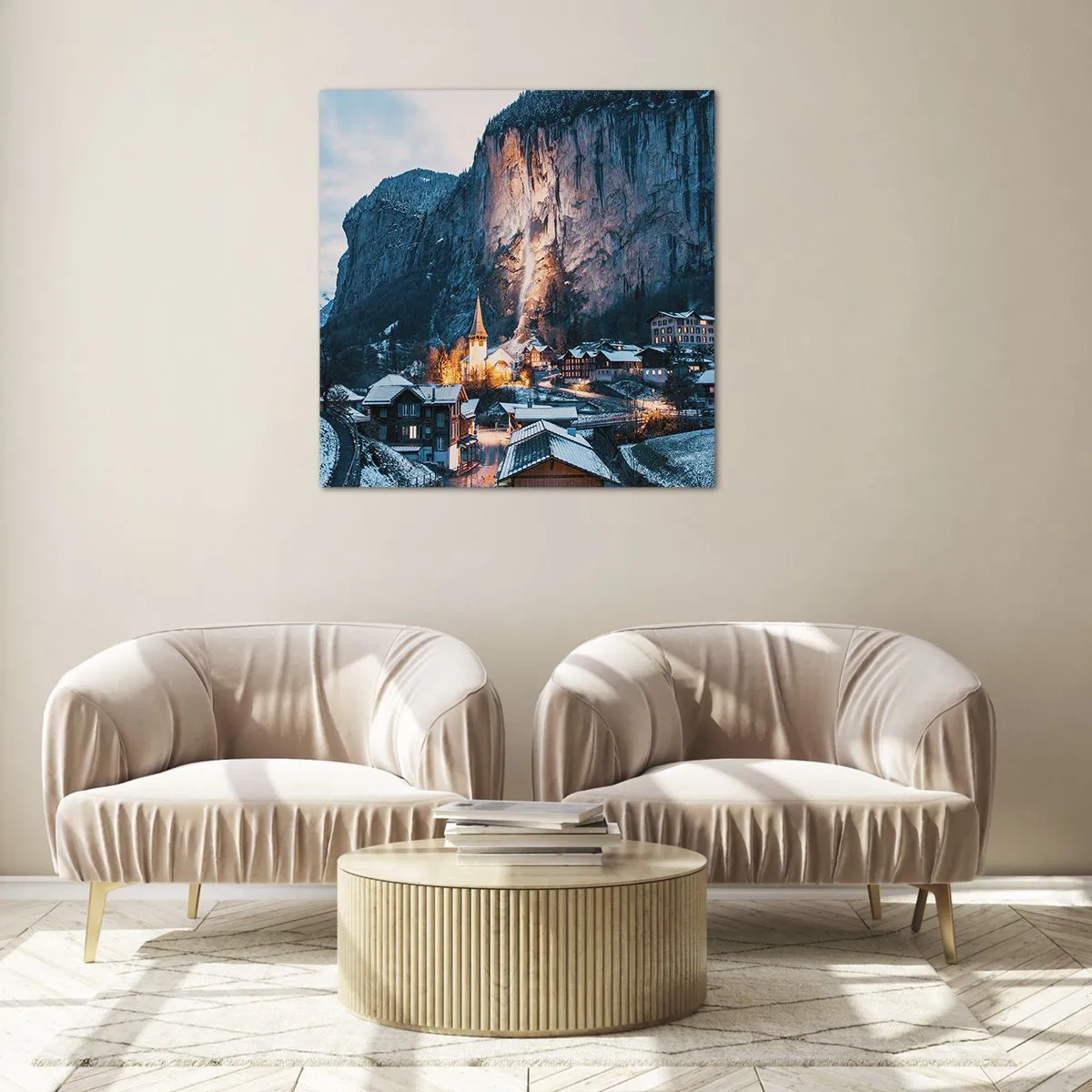 Schilderen op glas - De stralende geest van de winter - 70x70 cm