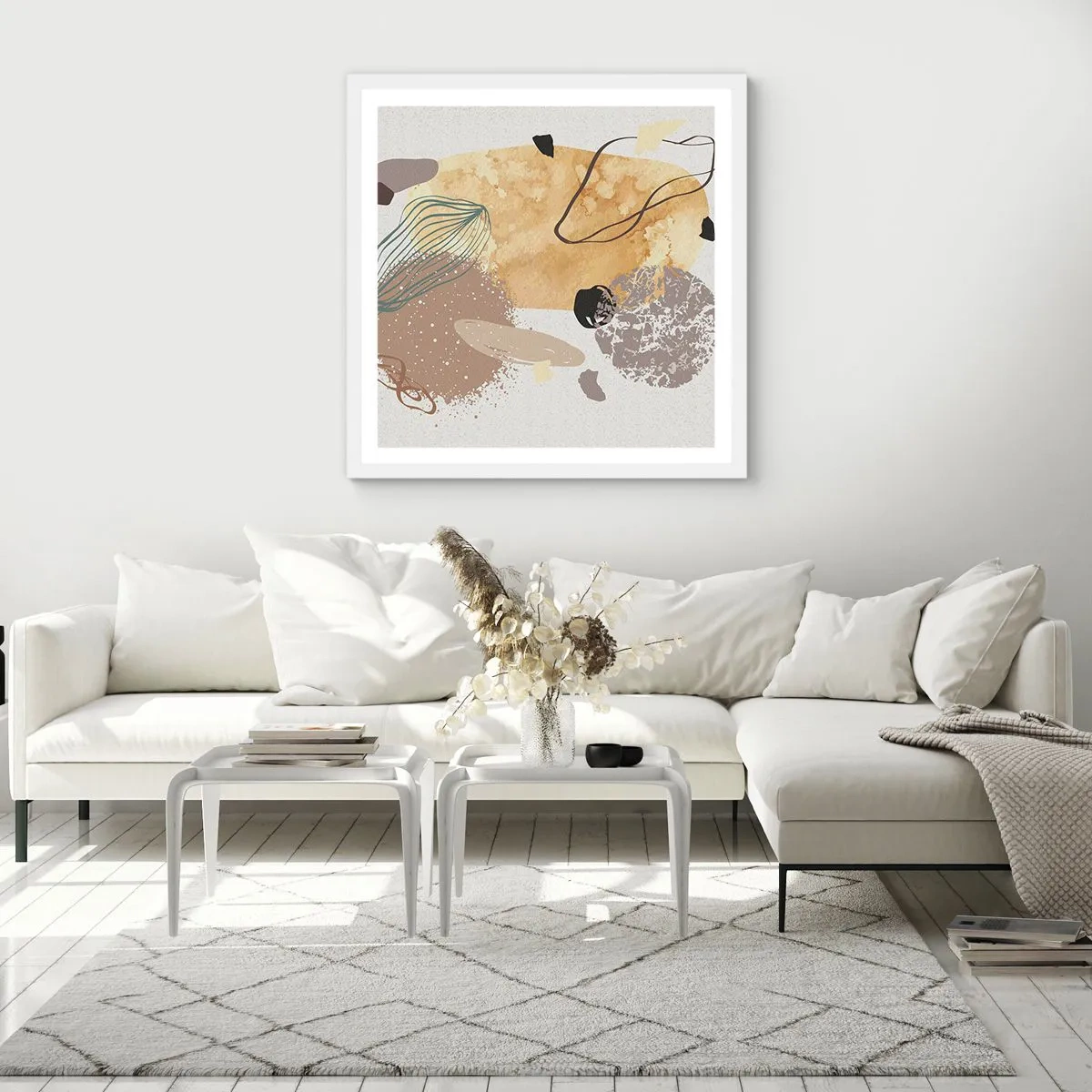 Poster in een witte lijst - Toegepaste plumcologie - 30x30 cm