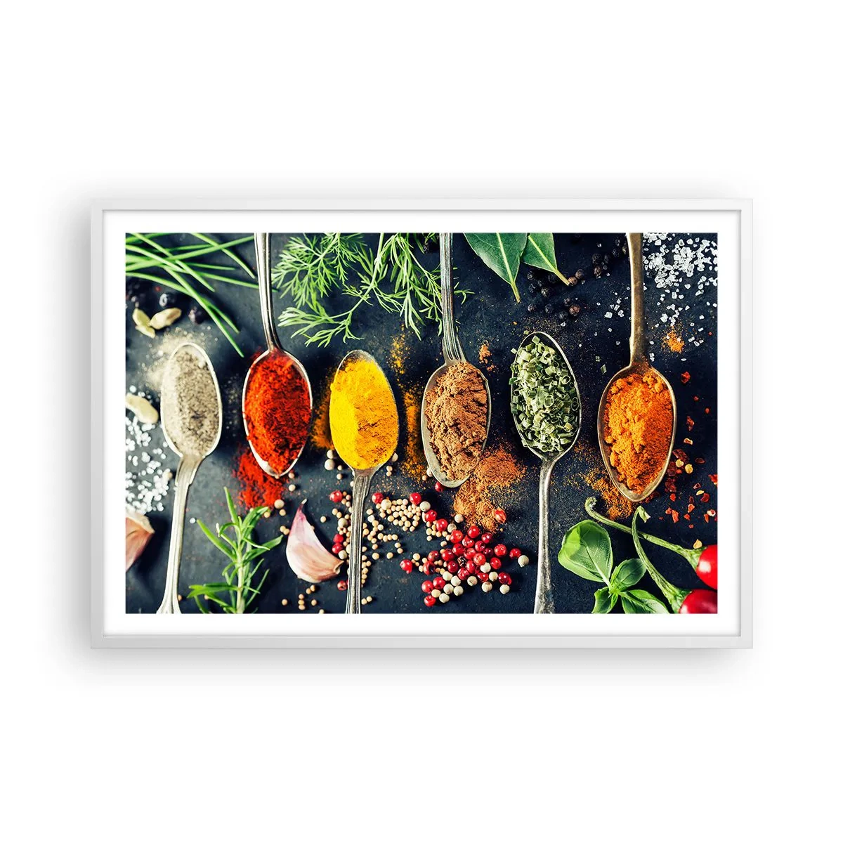 Poster in een witte lijst - Culinaire magie - 91x61 cm