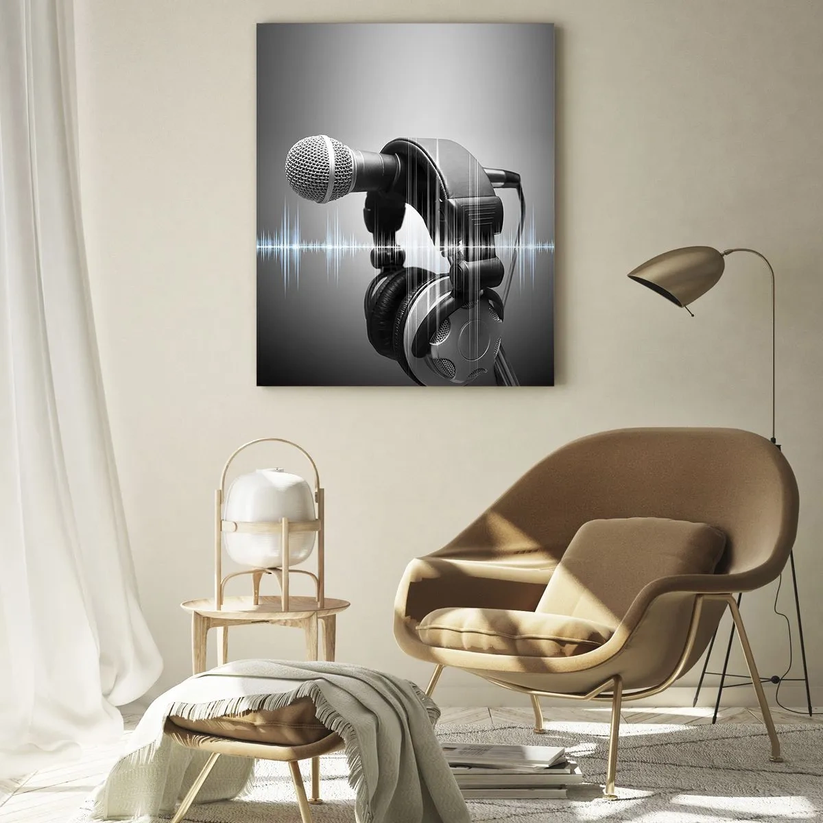 Schilderen op glas - Je kunt het zingen nog steeds horen - 70x100 cm