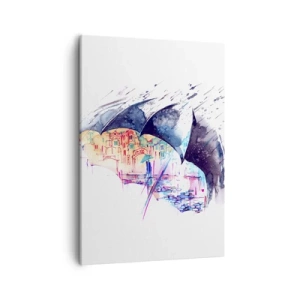 Schilderen op canvas - Wandeling in de regen - 50x70 cm