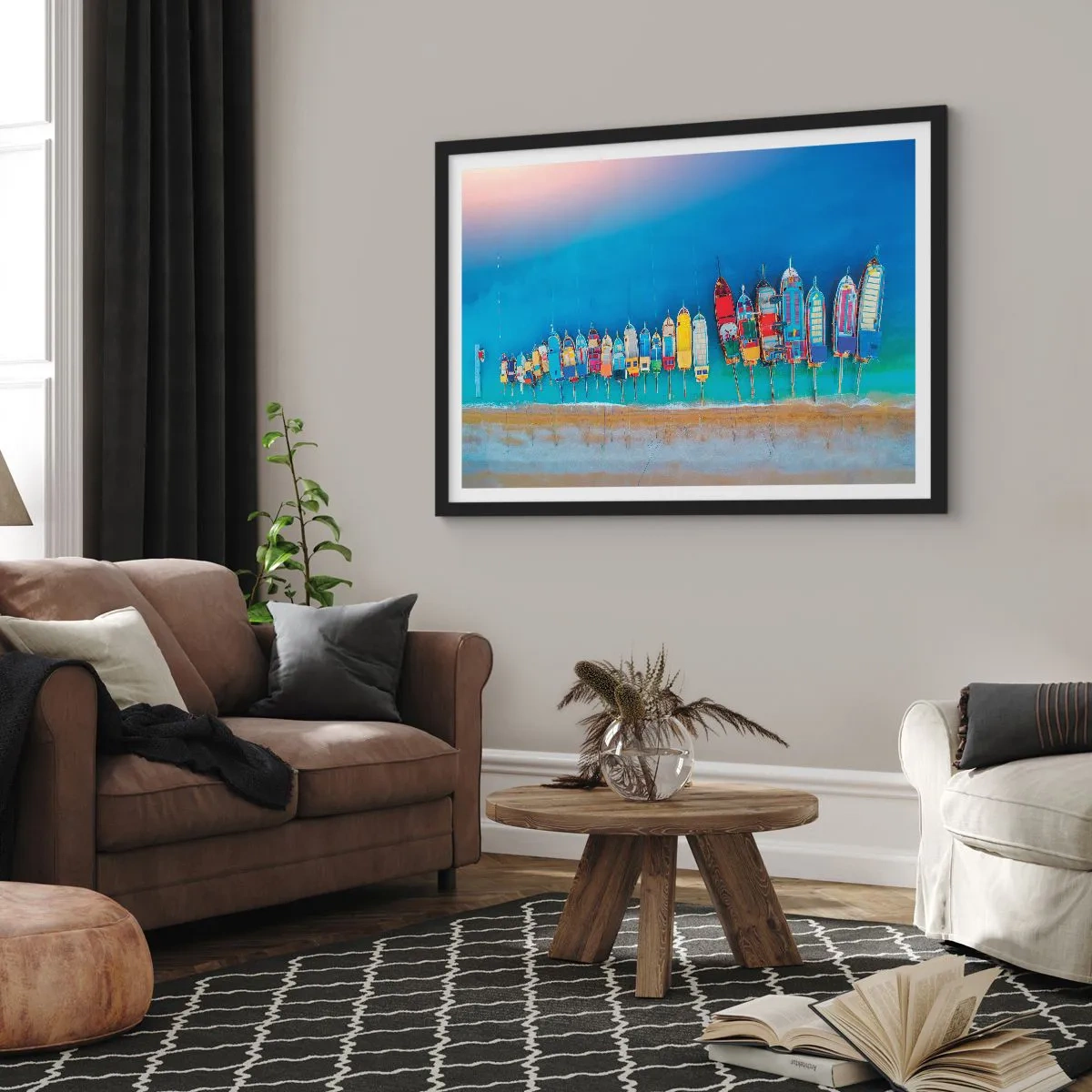 Poster in een zwarte lijst - Vanuit vogelperspectief - 50x40 cm