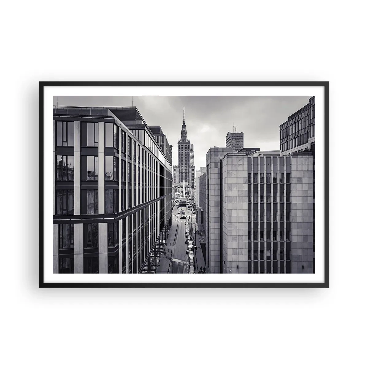 Poster in een zwarte lijst - Warschau vallei - 100x70 cm