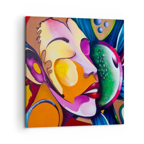 Schilderen op canvas - Aanraken met kleur - 50x50 cm