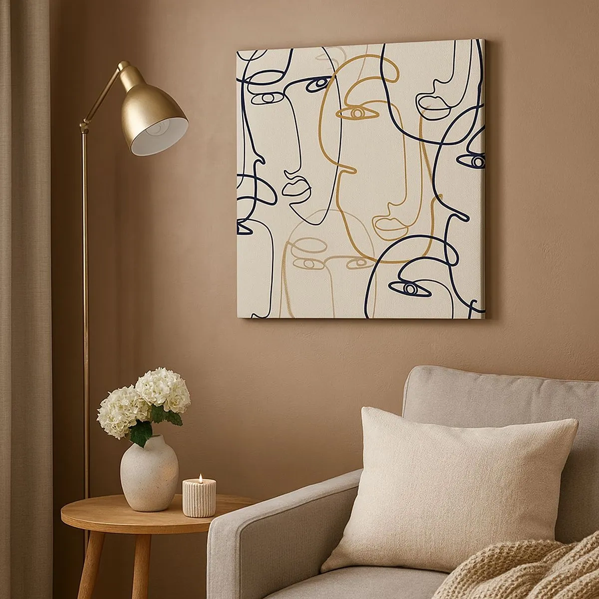 Schilderen op canvas - Het portret is vermenigvuldigd - 30x30 cm