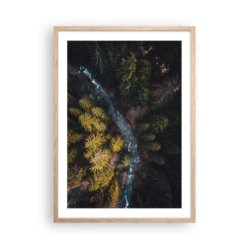 Een poster in een licht eiken lijst - Snel, sneller en sneller - 50x70 cm