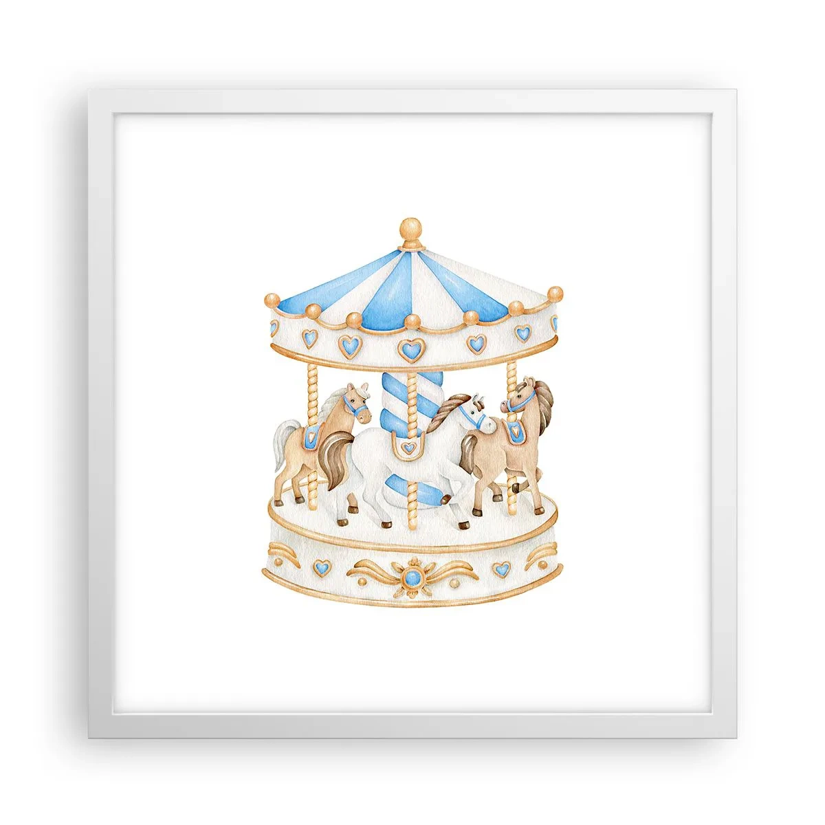 Poster in een witte lijst - Zoete jeugd - 40x40 cm