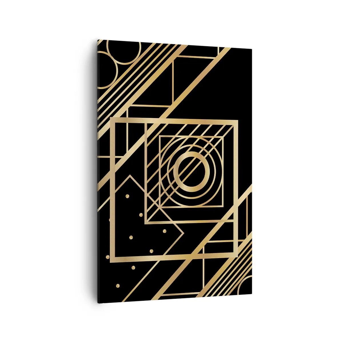 Schilderen op canvas - Gouden geometrie - 80x120 cm