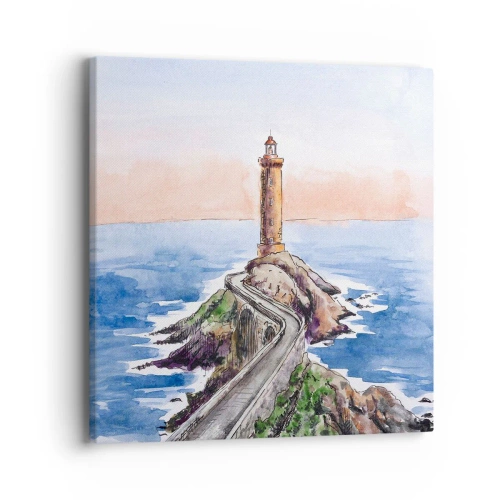 Schilderen op canvas - Kijkend naar de zee - 40x40 cm