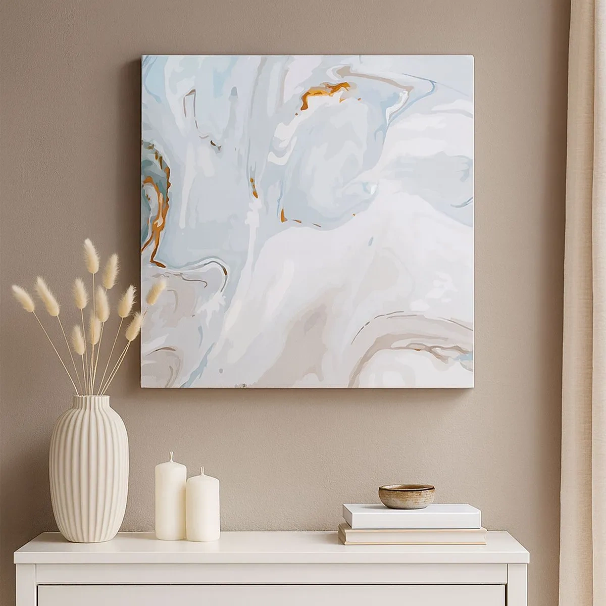 Schilderen op canvas - Het wit is verheven - 30x30 cm