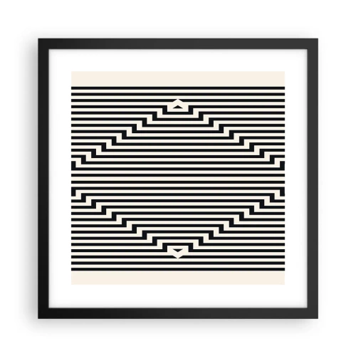 Poster in een zwarte lijst - Geometrische illusie - 40x40 cm