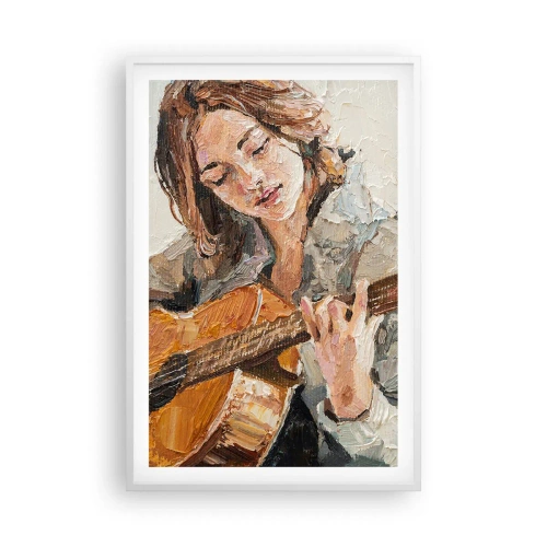 Poster in een witte lijst - Concerto voor gitaar en een meisjeshart - 61x91 cm