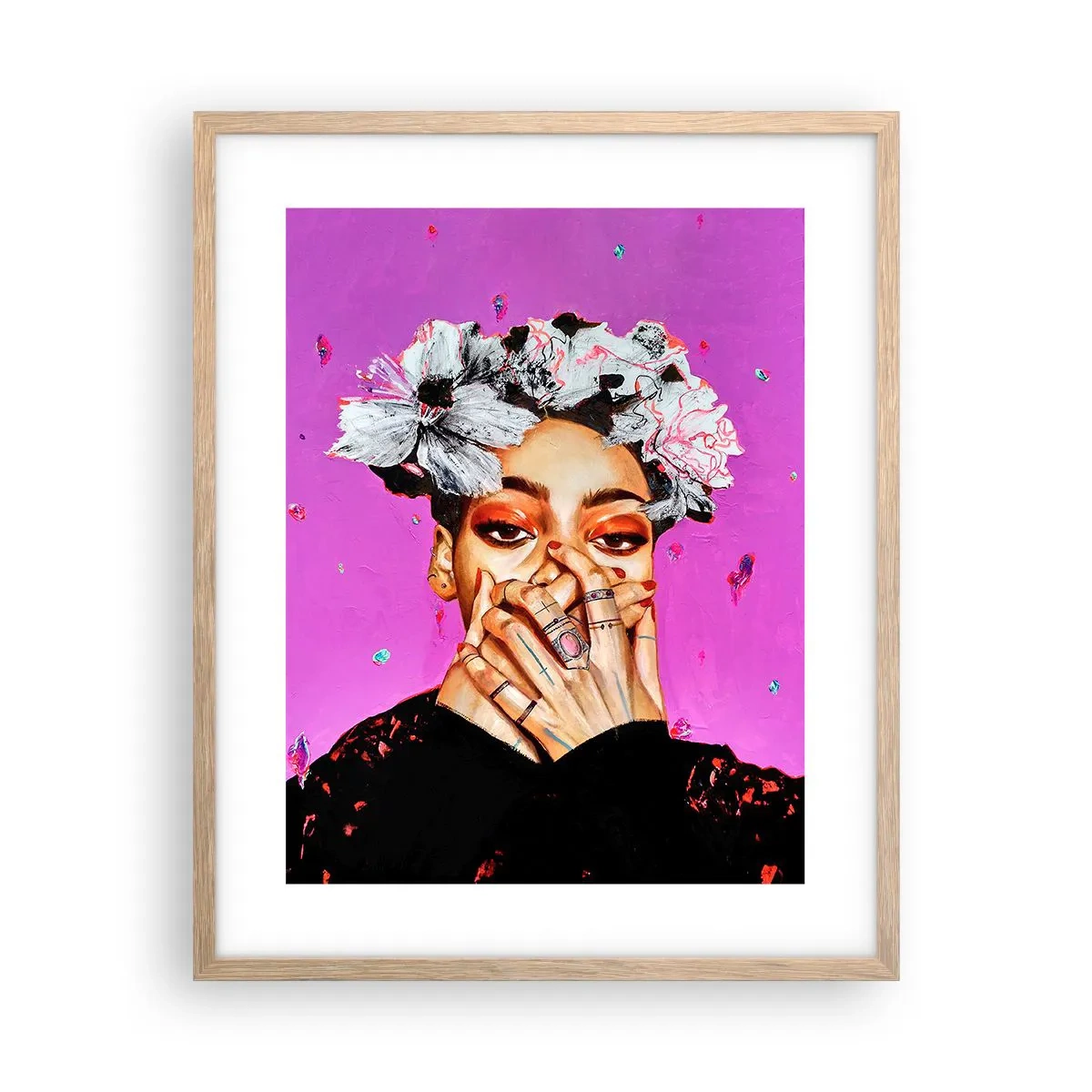 Een poster in een licht eiken lijst - Een beetje gek - 40x50 cm