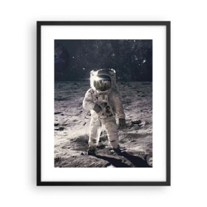 Poster in een zwarte lijst - Groetjes van de maan - 40x50 cm