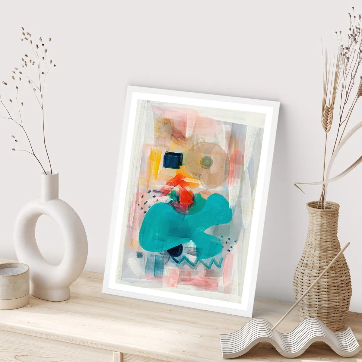 Poster in een witte lijst - Kleurrijk spel - 70x100 cm