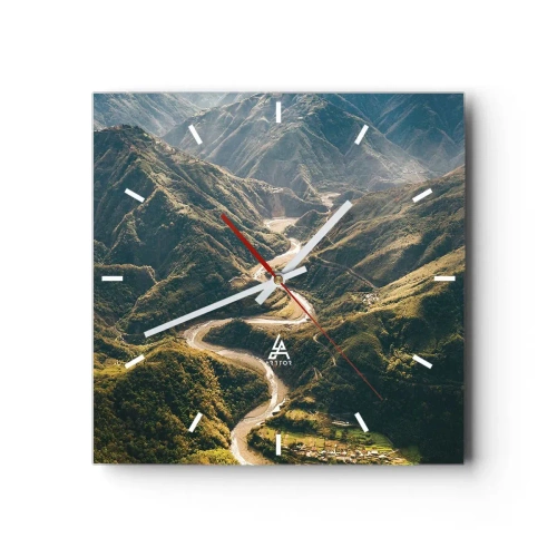 Wandklok - Klok - Recht uit het hart van de bergen - 30x30 cm