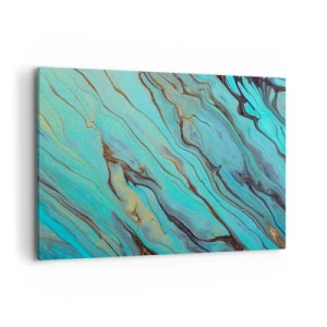 Schilderen op canvas - Turquoise vloed - 100x70 cm