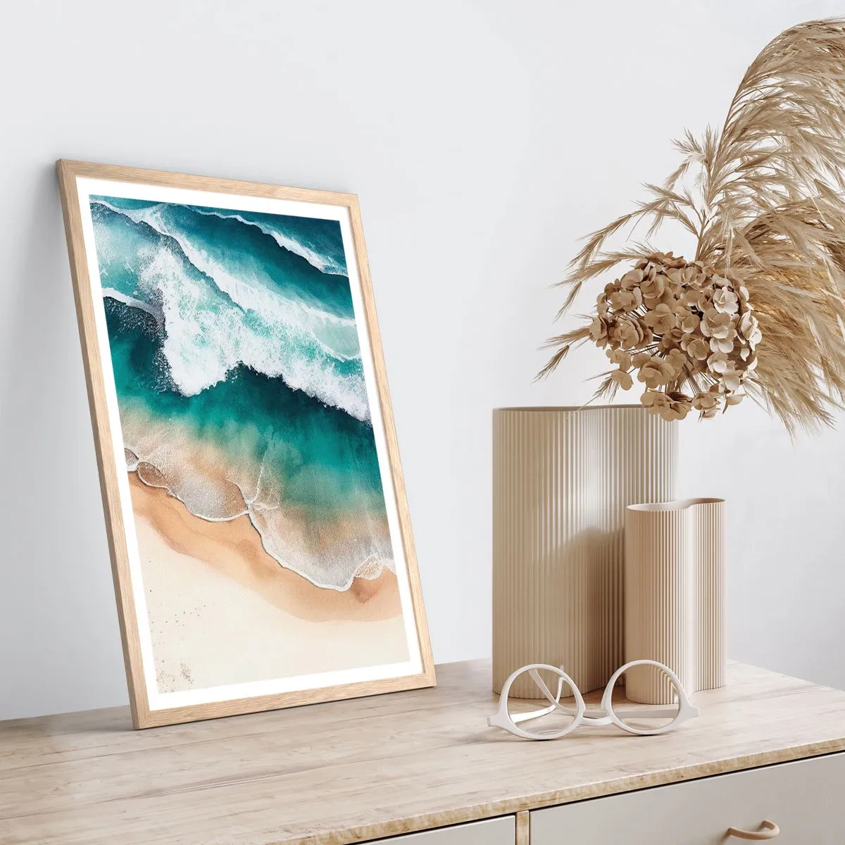 Een poster in een licht eiken lijst - De eeuwige ontmoeting - 61x91 cm