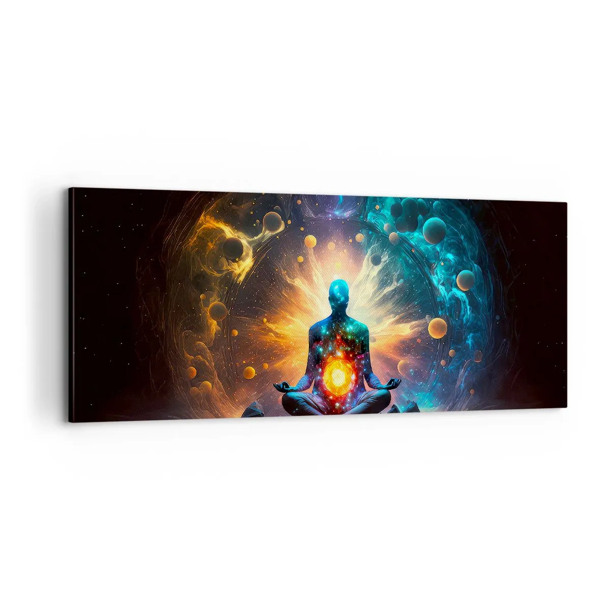 Schilderen op canvas - Kosmische vrede - 100x40 cm