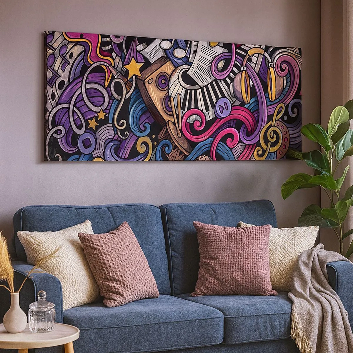 Schilderen op canvas - Ingewikkelde melodie - 100x40 cm