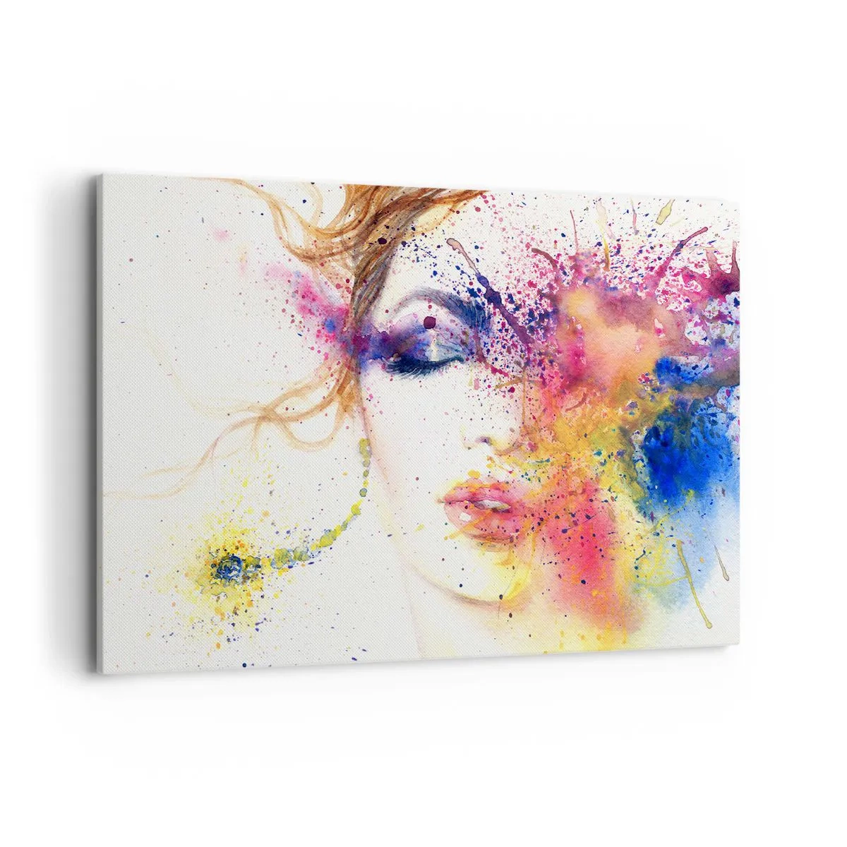 Schilderen op canvas - Regenboogduizeligheid - 100x70 cm