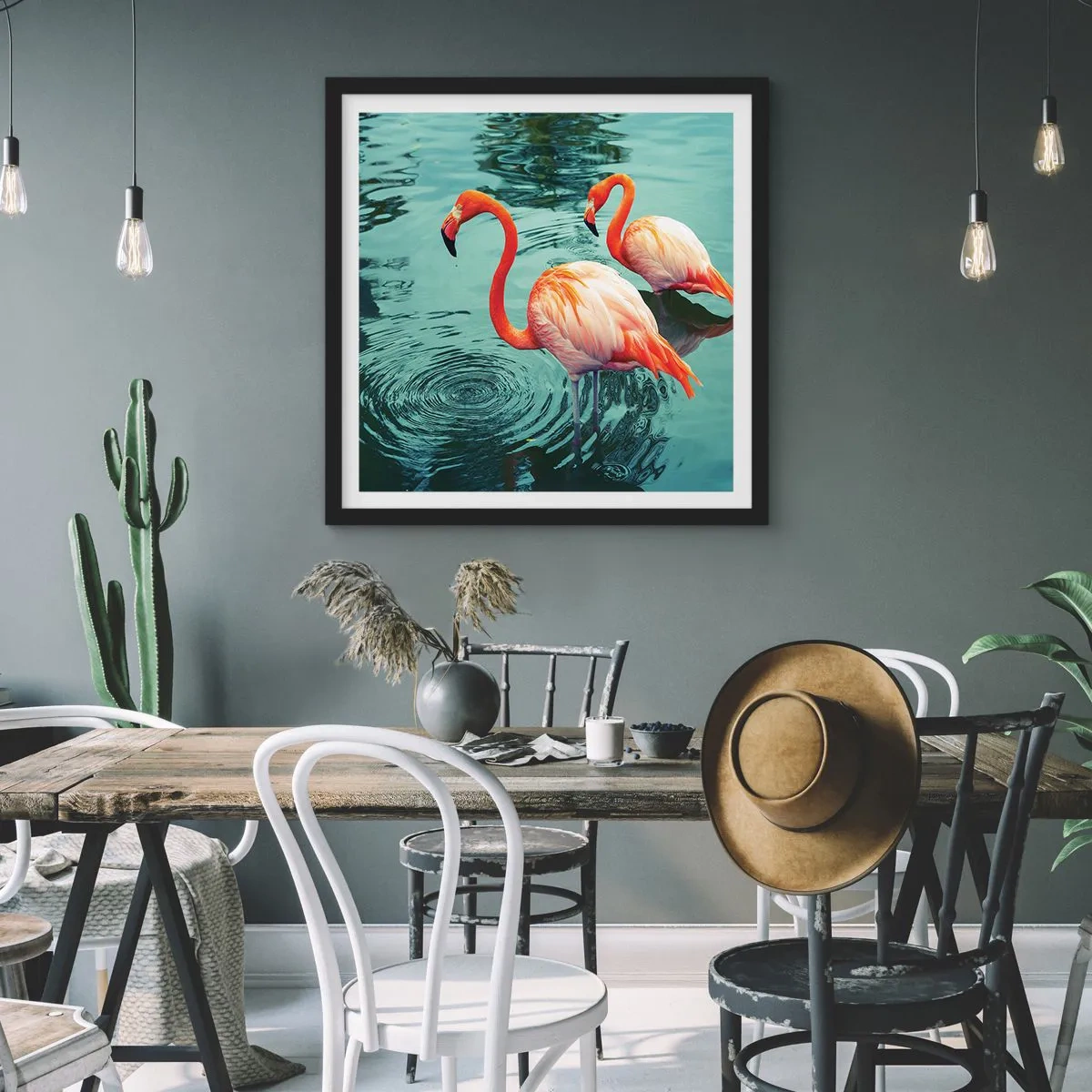 Poster in een zwarte lijst - We zijn nu in de mode - 40x40 cm