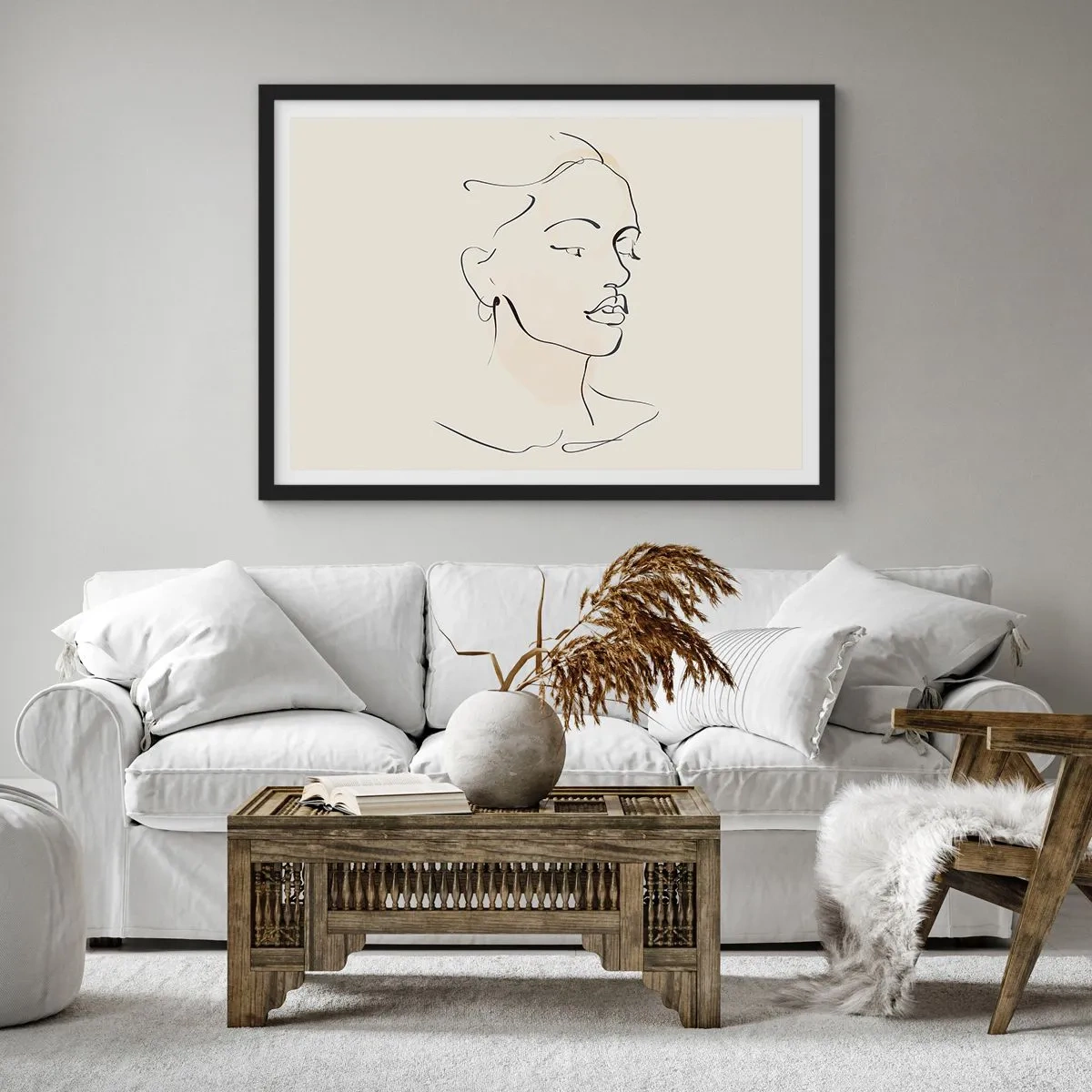 Poster in een zwarte lijst - Een bepaalde lijn - 91x61 cm