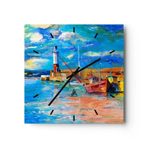 Wandklok - Klok - Een middag in de regenboogbaai - 30x30 cm