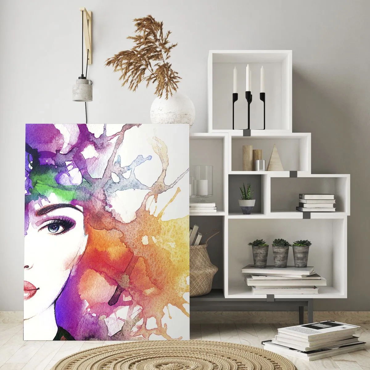 Schilderen op glas - Met hoofd in de wolken - 50x70 cm