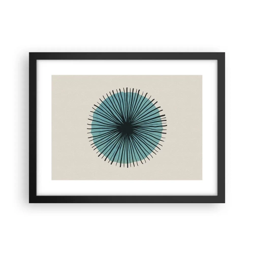Poster in een zwarte lijst - Stralend in het blauw - 40x30 cm