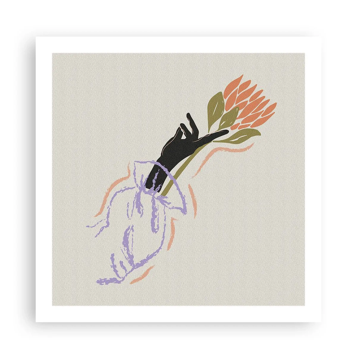 Poster - Zusterlijke aanraking - 60x60 cm