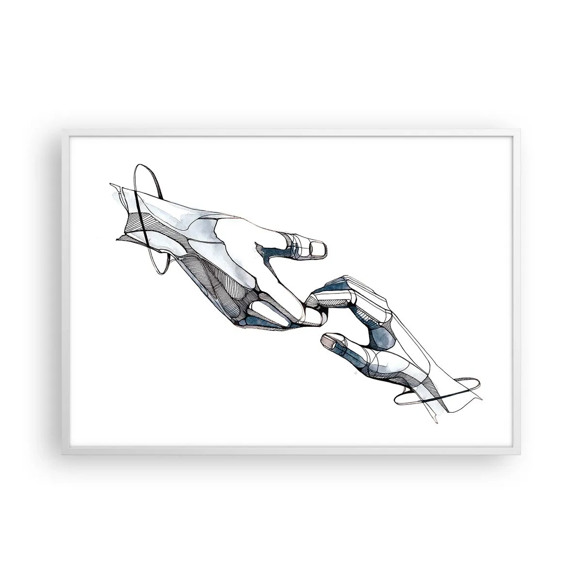 Poster in een witte lijst - Een goed gebaar - 100x70 cm