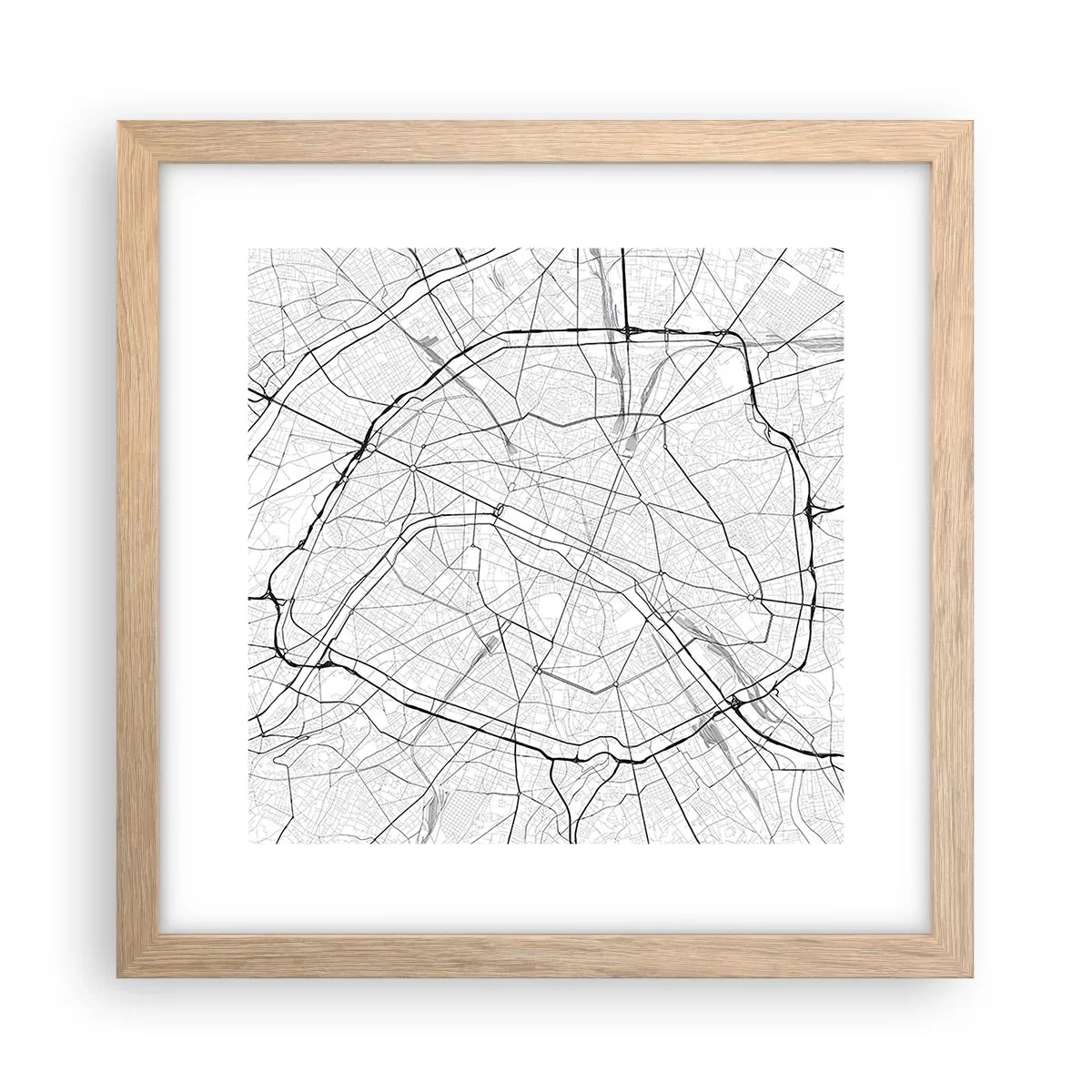 Een poster in een licht eiken lijst - Parijs bloem - 30x30 cm