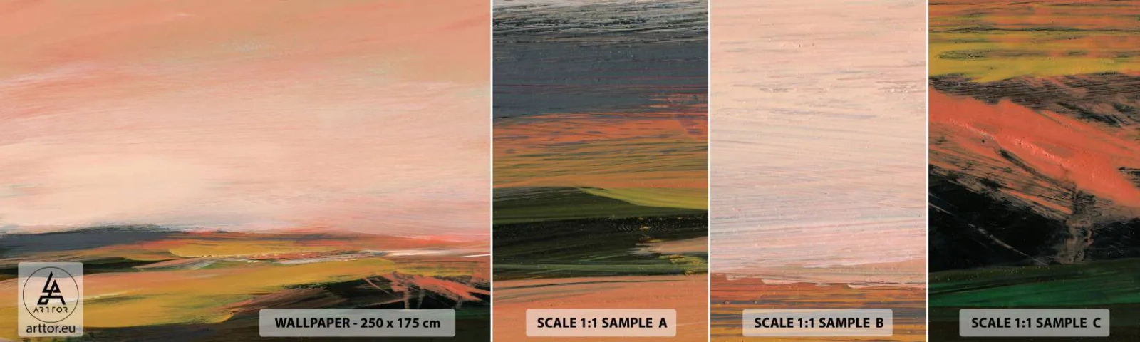 Fotobehang Staaltje Standard Eco - In roze tinten - Landschap, Deel, Weergave - 100x30 cm