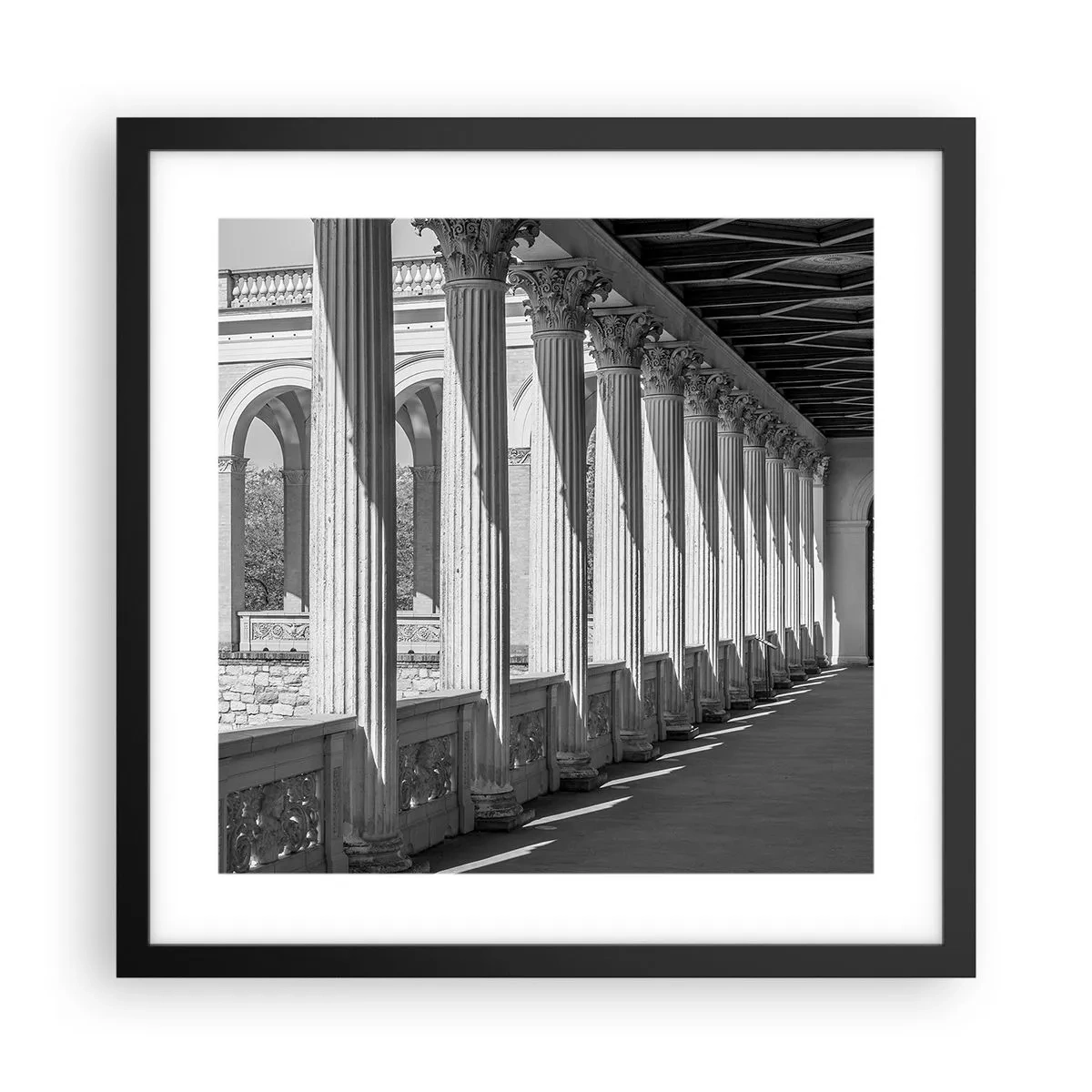 Poster in een zwarte lijst - Zonnige arcade - 40x40 cm