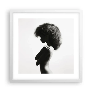 Poster in een witte lijst - Als een bloem op een slanke stengel - 40x40 cm