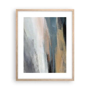 Een poster in een licht eiken lijst - Abstractie: noordelijk landschap - 40x50 cm