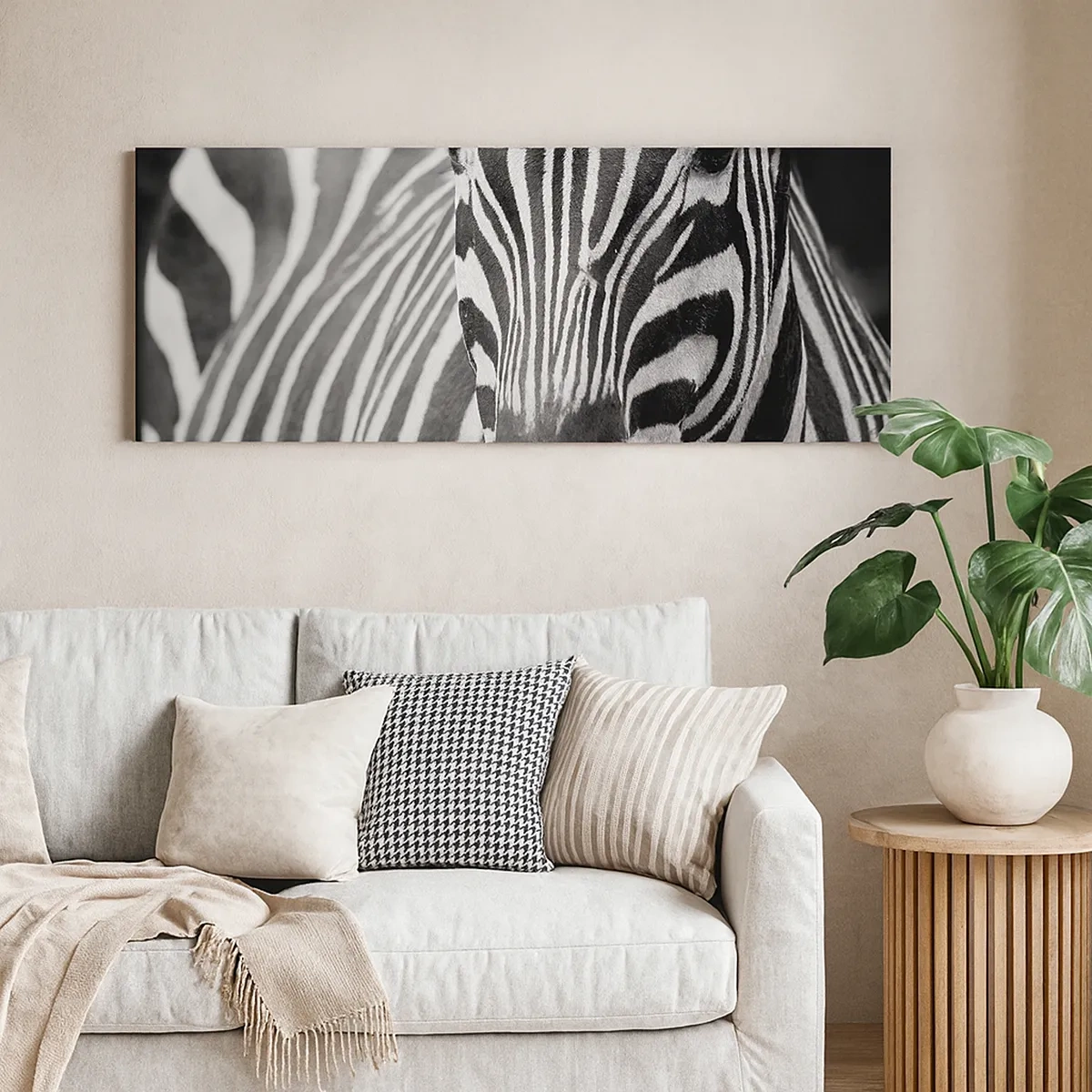 Schilderen op canvas - De wereld is zwart-wit - 30x30 cm