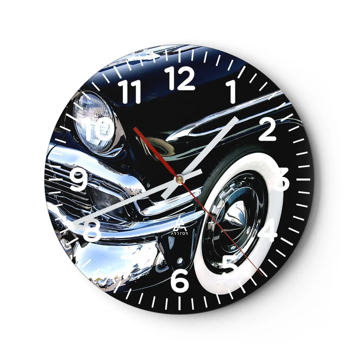 Wandklok - Klok - Klassiek in zilver, zwart en wit - 40x40 cm