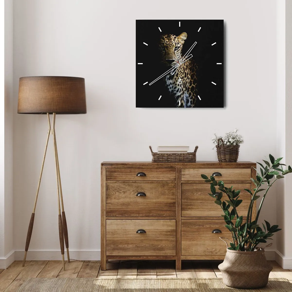 Wandklok - Klok - Donkere schoonheid - 40x40 cm