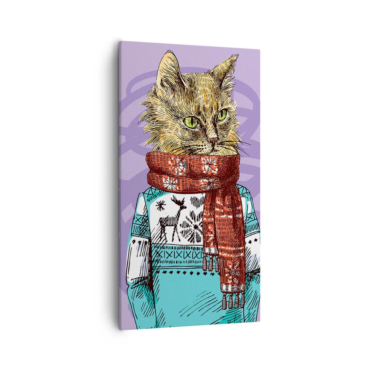 Schilderen op canvas - De kat niet alleen in schoenen - 55x100 cm