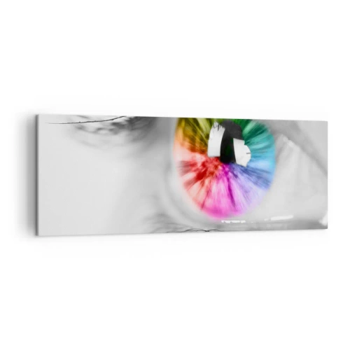 Schilderen op canvas - Kijk naar de wereld in kleuren - 140x50 cm