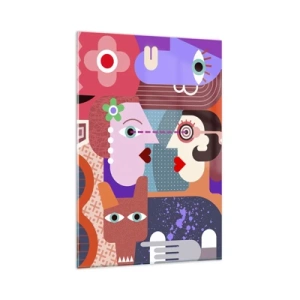 Schilderen op glas - Oog in oog - 80x120 cm